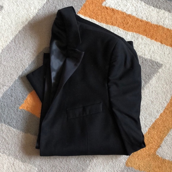 Topman Skinny Black Tuxedo Jacket with Free Pants - Picture 2 of 3